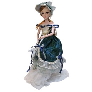 عروسک دخترانه پرنسس تمام مفصلی با لباس آبی _عروسک