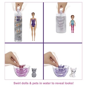 عروسک جادويی باربی همراه 50 سورپرايز مدل Mattel - Dolls - Color Reveal Surprise Party - With 50 Surprises 2 Dolls 2 Pets_عروسک سورپرایزی