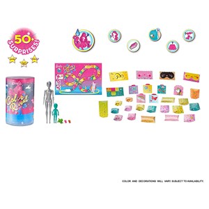 عروسک جادويی باربی همراه 50 سورپرايز مدل Mattel - Dolls - Color Reveal Slumber Party Fun Dolls and Accessories_عروسک سورپرایزی
