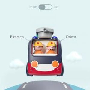 اسباب بازی ماشین آتش نشانی موزیکال هولی تویز Hola Toys مدل E8998 _ماشین اسباب بازی