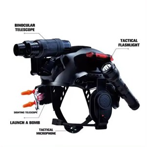اسباب بازی کلاه پلیس چراغ قوه دار تیر پرتاب کن SWAT Commander Helmet Set_اسباب بازی مشاغل