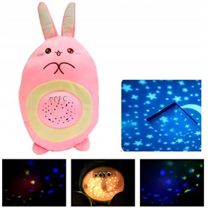 شب خواب کودک موزیکال و چراغدار طرح خرگوش صورتی Baby Animal Music Projection lamp_اسباب بازی نوزادی