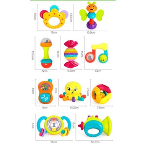جغجغه دندانگیر رنگارنگ 10 عددی هولی تویز Hola Toys مدل 939_اسباب بازی نوزادی